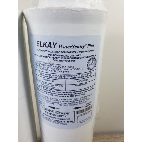 ElKay 51300C WaterSentry Plus Filter for EWF3000 X2 Water Filter Elkay Replaceme - Picture 5 of 7